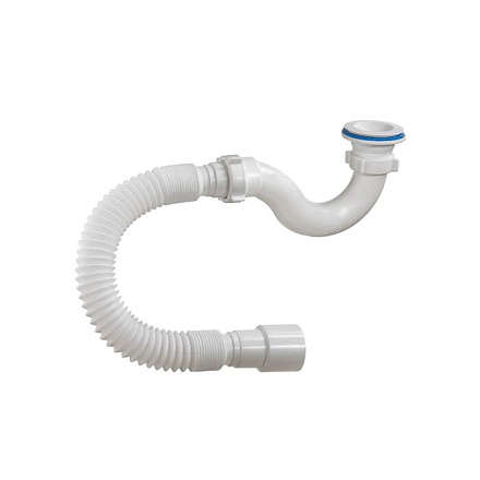 Сифон д/поддона труб 1 1/2"x40 гофр 40х40/50 пласт/сетка Орио А-72589