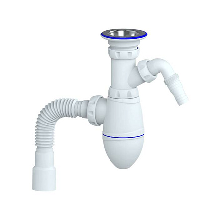 Сифон умыв бут 1 1/4"x32 гофр 32х32/40 отв нерж/сет Unicorn M320V