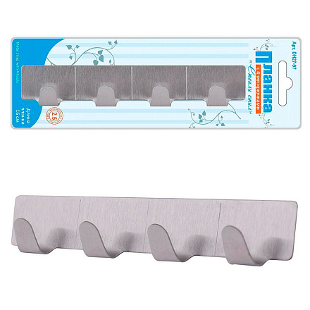 планка 4 крючка белая 16см 27.97