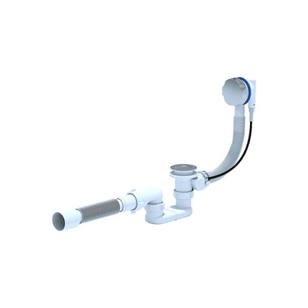 Сифон д/ванны плоск полуавт 1 1/2"x40 гофр 40х50 АНИ Пласт EM601