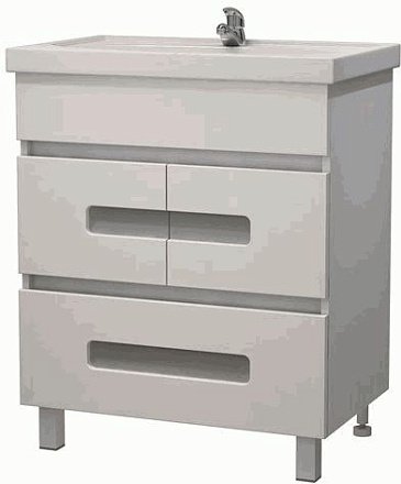 тумба Модерн 70 (Фостер 70) DB1 напольная, белая Glass без умывальника