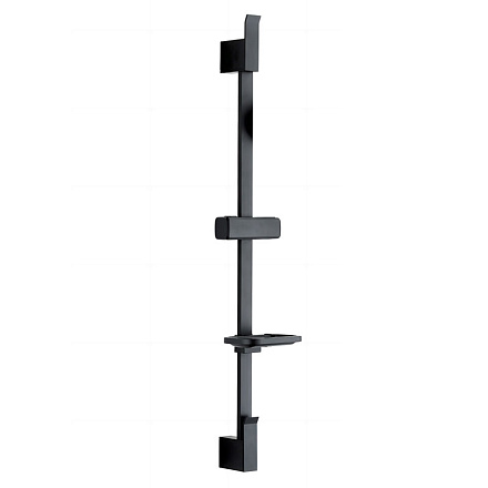 стойка для душа MELODIA Moderno/Модерн d25, L720 c мыльницей, черная MKP25002Cbk