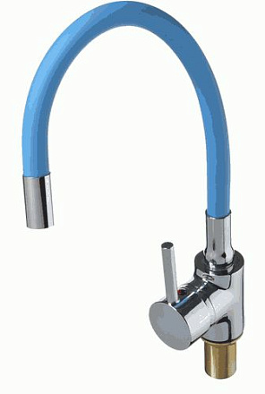 смеситель кухня Expromt Kitchen/Кухня Про картридж 40мм, гиб.изл., light blue Ex125.4-11 лат.(б/подв)