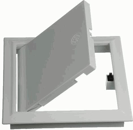 лючок сантехнический пластик с замком PUSH 150*200 1520ЛПЗ белый