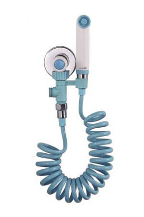 Гигиенический набор KAISER SH-353, с клапаном, шланг ПВХ пружина до 2м синий, в коробке