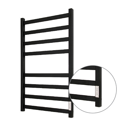 полотенцесушитель MELODIA Moderno Electro 50х80 П8_4*4 cухой ТЭН 129Вт встр.диммер MTRMDE5080_bk