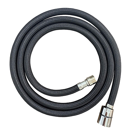 шланг д/смесителя с выдвижным изливом MELODIA KITCHEN/Кухня 1/2"*M15*1, d12мм, L150см, чёрный MKP290