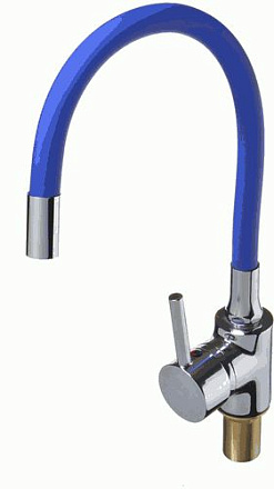 смеситель кухня Ex-Promt Kitchen картридж д.40мм, гибкий излив, blue Ex125.4-11 лат. (без подводки)