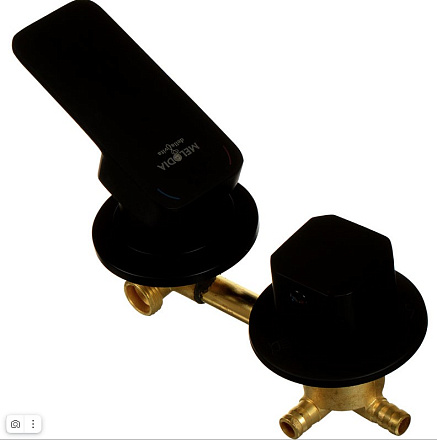 смеситель для душевой кабины 2 положения MELODIA Etude/Этюд картридж д.40мм черный MDV30051bk