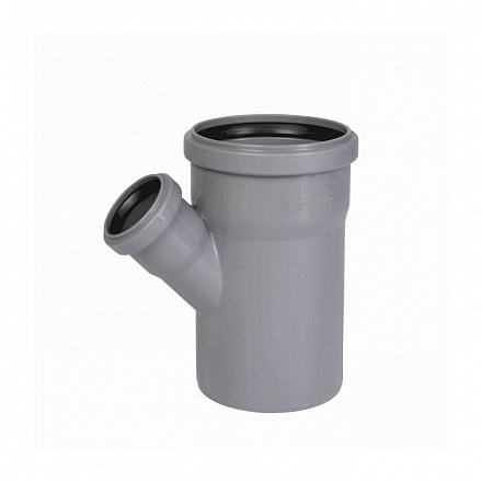 Тройник PP-H сер б/н Дн110х50х45гр перех в/к HTEA Ostendorf 115220