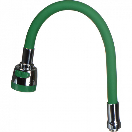 излив гибкий LUXE с лейкой 2 режима ярко-зеленый 49см MELODIA MKP20656