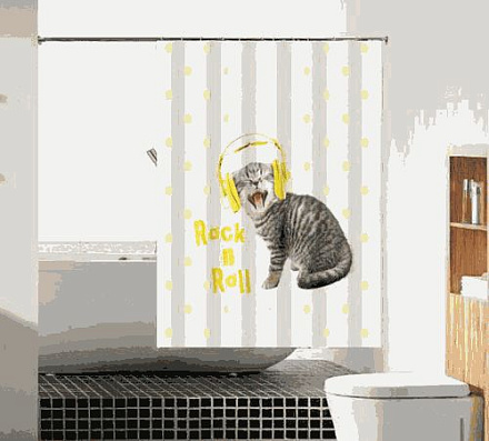 шторка д/в тканевая 180х180см "Рок-н-ролл" MZ-101