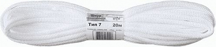 шнур вязаный полипропиленовый без сердечника  5мм*20м, р/н=36 кгс (68355)