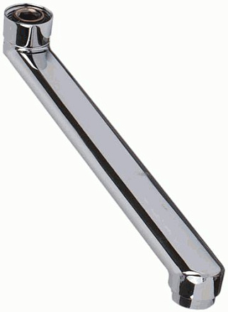 излив для смесителя для ванны плоский L-образный с аэратором 25см MELODIA MKP20706P