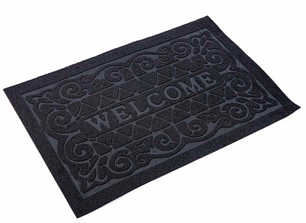 Коврик фигурный "Велком" (Y PP mat Welcome) 45х70 см черный
