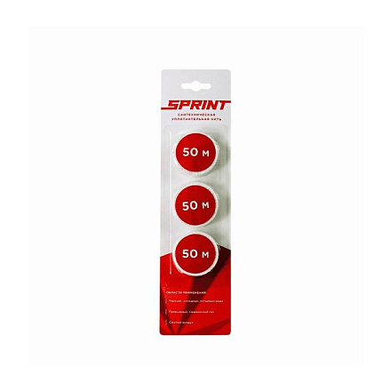 Нить уплотнит набор катушек 3х50м вода, газ в блистере SPRINT 04063