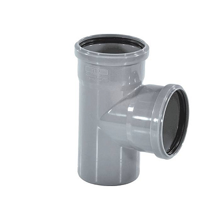 Тройник PP-H сер б/н Дн50х50х87гр в/к РосТурПласт 36531