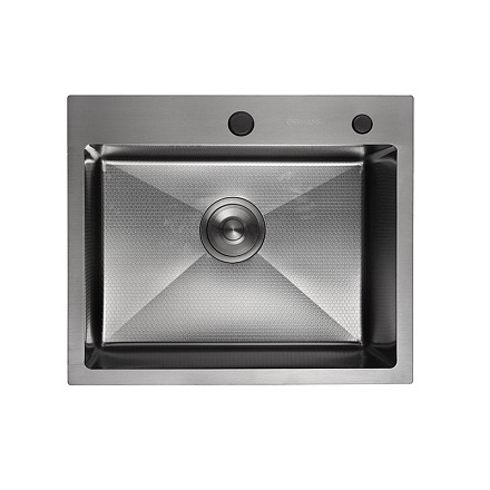 кухонная мойка премиум 600*500 (3 мм) глубина 22см. нерж. сталь PVD черный (K36050BD) Gerhans