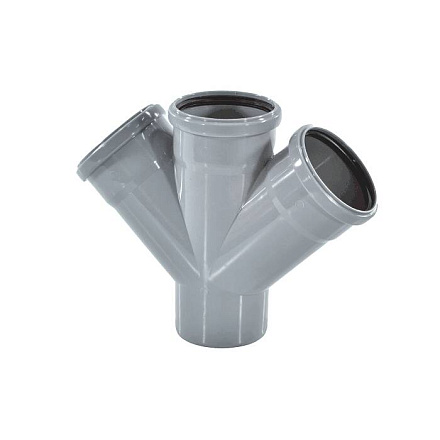 Крестовина PP-H 1-пл сер б/н Дн110х110х110х45гр в/к РосТурПласт 36470