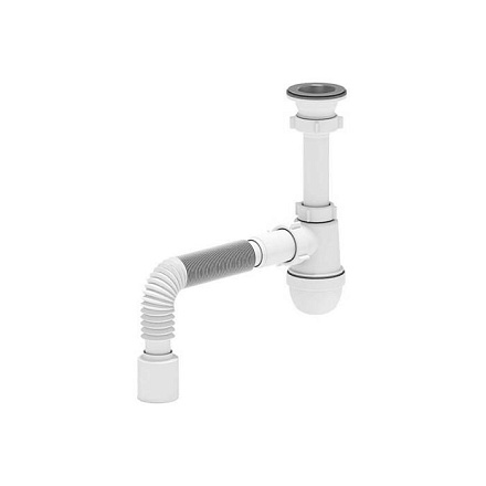 Сифон умыв/мойка бут 1 1/2"x40 гофр 40х50 нерж/сет Ани АНИ Пласт C0110