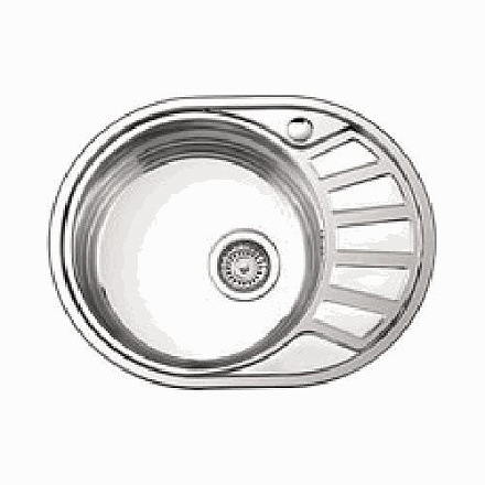 мойка нерж.врез. LEDEME 570*450*180 (0, 8мм) выпуск 3 1/2" МАТОВАЯ L75745-L