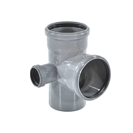 Крестовина PP-H 2-пл сер б/н Дн110х110х50х87гр лев в/к РосТурПласт 36540