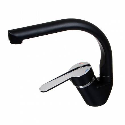 смеситель кухня MELODIA Rumba/Румба чёрный картридж д.40мм утка MDV35312bk