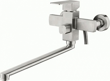 смеситель ванна LEDEME длинный излив 350 мм, нерж., L72233