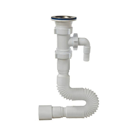 Сифон умыв гофр 1 1/2"x40/50 L=470-1250мм отв нерж/сет Орио А-30135