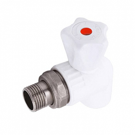 Кран шаровой PP-R бел Дн20х1/2" НР угл д/рад VALFEX 10148020