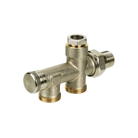 Узел нижнего/бокового подключения Ду 15 Ру10 1/2"x3/4" однотр угловой RTR-КE Danfoss 013G7040
