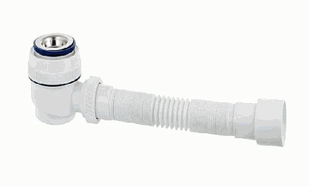 сифон для душевого поддона VIR 1.1/2"х40мм с нерж. чашкой и гофрой 40/50 L=700мм арт.6862