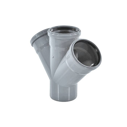 Крестовина PP-H 1-пл сер б/н Дн50х50х50х45гр в/к BASE VALFEX 27105050