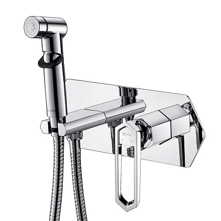 смеситель биде LEMARK Prizma встраиваемый с гиг. душем, латунь/хром LM3919C