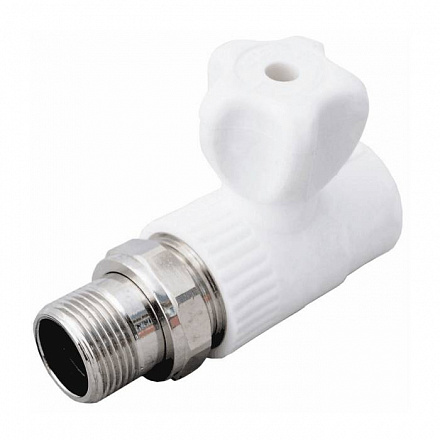 Кран шаровой PP-R бел Дн20х1/2" НР прям д/рад VALFEX 10149020