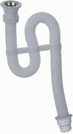 сифон д/умывальника гофрированный VIR 1.1/4"х40/50 с нерж. чашкой д.70мм, 900мм арт.0312