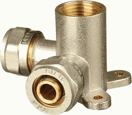 тройник 16*16*1/2 ц/ц/г ТRm с креплением 01802