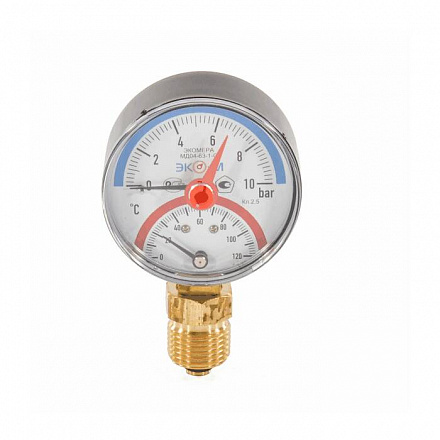 Термоманометр рад МД04 120С 0-1,0МПа Дк63 G1/4" в/к перех G1/2" ЭКОМЕРА