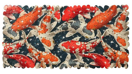 коврик для ванной ПВХ Creative "Рыбки" прямоугольный 70x36cм MELODIA MK028