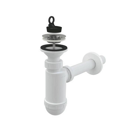 Сифон умыв бут лит/вып 1 1/4"x32 пр/тр 32 нерж/сет Alca A410