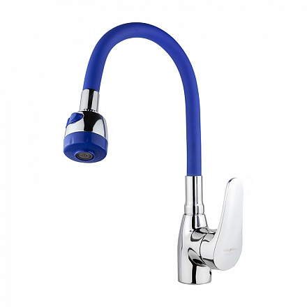смеситель кухня MELODIA Ostessa/Остерия д.40мм гибк.излив 2 реж.синий/хром MDV40616Blue