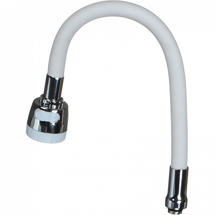 излив гибкий LUXE с лейкой 2 режима белый 49см MELODIA MKP20655