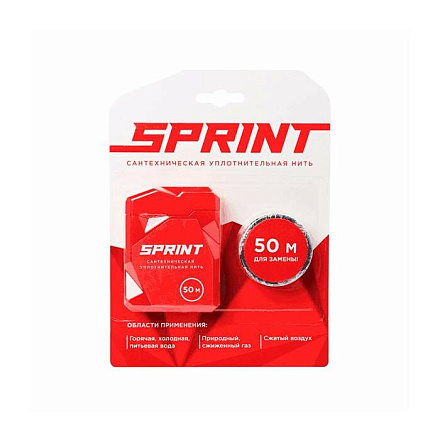 Нить уплотнит бокс+катушка 50+50м вода, газ в блистере SPRINT 04061