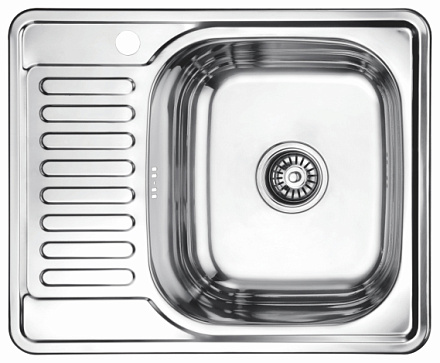 мойка нерж.врез. LEDEME 580*480*180 (0, 8мм) выпуск 3 1/2" правая чаша ДЕКОР L65848-R