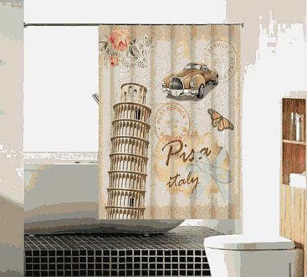 шторка д/в тканевая 180х180см "Пизанская башня" MZ-109