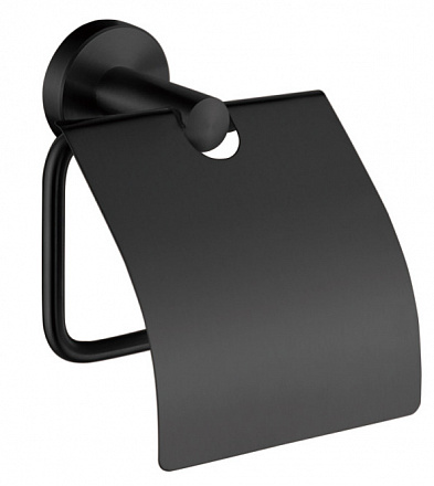 держатель LEDEME SUS304 д/туалетной бумаги с крышкой, черный L71703B