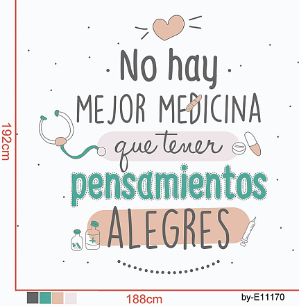 шторка д/в тканевая 180х200см "Лучшее лекарство - весёлые мысли" MZ-114