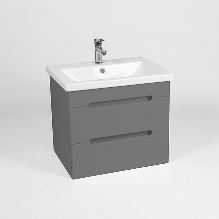 тумба Марсель (COMO 50) 2 ящика подвесная, графит 38х46x50 без умывальника