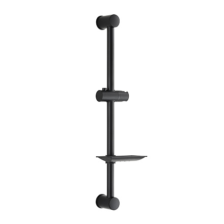 стойка для душа MELODIA Ringo/Рингтон d25, L620 c мыльницей чёрная MKP25001Cbk
