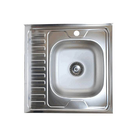 Мойка нерж AISI 201 накладн 600х600 0, 4мм прав б/сиф 1 1/2 Владикс V-203